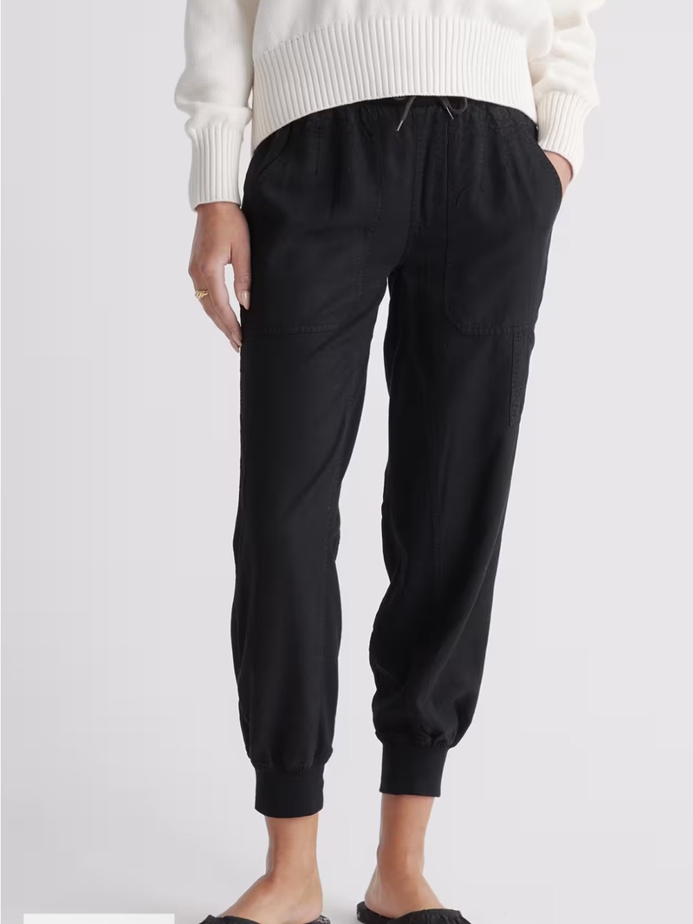 Quince Vintage Wash Tencel Utility Jogger Black Women’s S Fall Travel